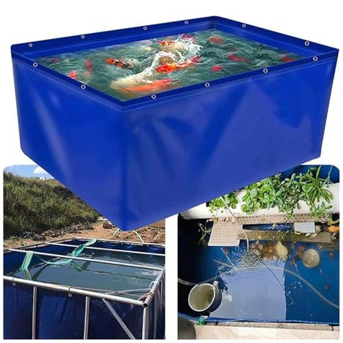 600 * 200 * 100cm,Aquarienbecken mit Ablassventil, Faltbares, Wasserdichtes Segeltuch-Kulturbecken für Fischteiche für Die Gartenarbeit und Die Notwasserversorgung