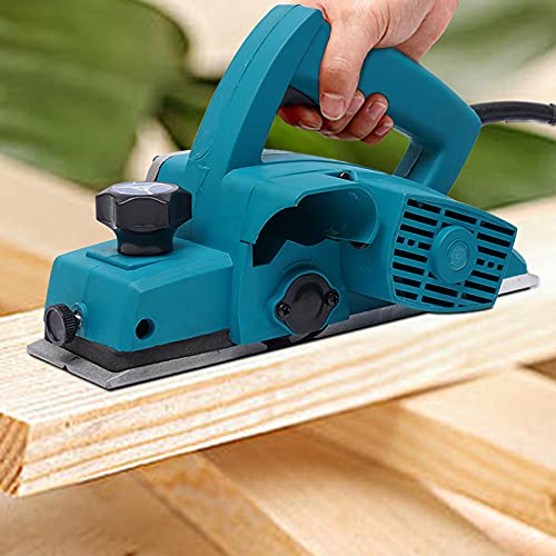 Qussse 800W Elektrischer Holzhobel, Tragbar Holzhobel Elektrischer Handhobel Hobelmaschine mit Führung für Holzarbeiter zum Schleifen und Schneiden von Holz