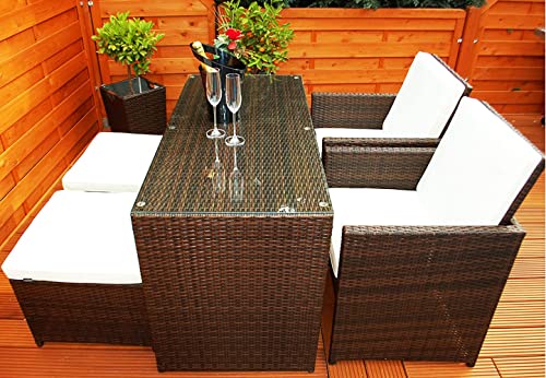 Ragnarök-Möbeldesign Heimdall Premium PolyRattan - Deutscher Hersteller - 8 Jahre GARANTIE - Aluminium Gartenmöbel Essgruppe Rostfrei Sitzgruppe