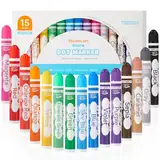 Shuttle Art Dot Markers, 15 farbige Kinderstifte auswaschbar, Bingo marker (Bingo Dabbers), Bingo Stempelstifte mit PDF-Malvorlagen, Ungiftige Tinte auf Wasserbasis