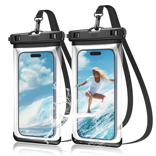 YOSH wasserdichte Handyhülle [Seitentaste Freundlich] [2 Stück], IPX8 Unterwasser Handyhülle, 7,2 Zoll Wasserfeste Handytasche für iPhone 15 14 13 12 11 Pro Max Plus Samsung S24 S23 S22 Ultra