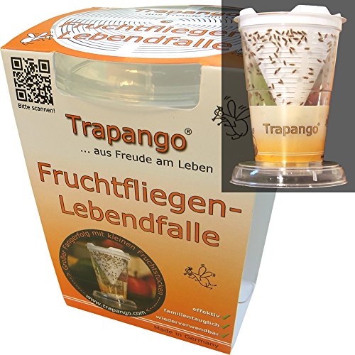 Fruchtfliegenfalle-Lebendfalle Trapango® wiederverwendbar ✓, Made in Germany ✓