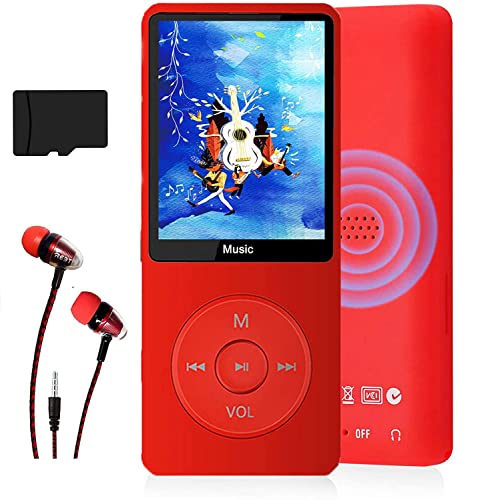 MP3-Player, Musik-Player mit 16GB Micro SD Karte, Ultra Slim Musik-Player mit eingebautem Lautsprecher, Photo Viewer, Video Play, FM Radio, Voice Recorder, E-Book Reader, unterstützt