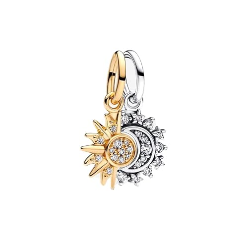 Feitery Compatible with Charms Pandora Armband Reisen Bead Teilbare Sonne & Mond Charms für Damen Herz Anhänger Meerestiere