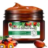 Batana Öl für Haarwachstum, 100% natürliches Haarwuchsöl, Wildes Bio Batana Öl Haarmaske verhindert Haarausfall und hilft bei Frizz, Spliss, Textur & Glanz für Männer & Frauen - 60g