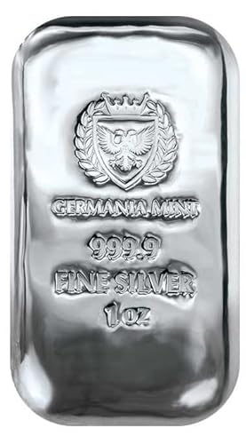 Germania Mint 1 oz / 31,1 Gramm 999,9 Silber Feinsilber Silberbarren Gussbarren World of Coins