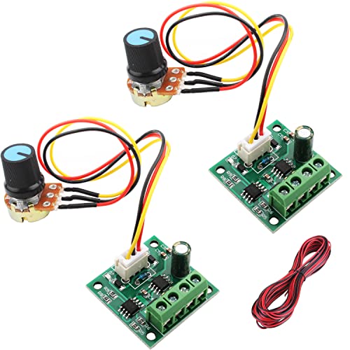 RUNCCI-YUN 2pcs 1.8V 3V 5V 6V 12V 2A PWM Motor-Drehzahlsteller,DC drehzahlregler 12v,Motordrehzahl Schalter Controller Potentiometer Schalter 1803BW