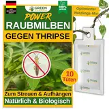 GREEN GUARDIA Power Raubmilben gegen Thripse – 10 Tüten - Biologisches Mittel zur effektiven Thripse Bekämpfung für Zimmer- und Zierpflanzen sowie Cannab. – umweltfreundlich,chemiefreie Mittel