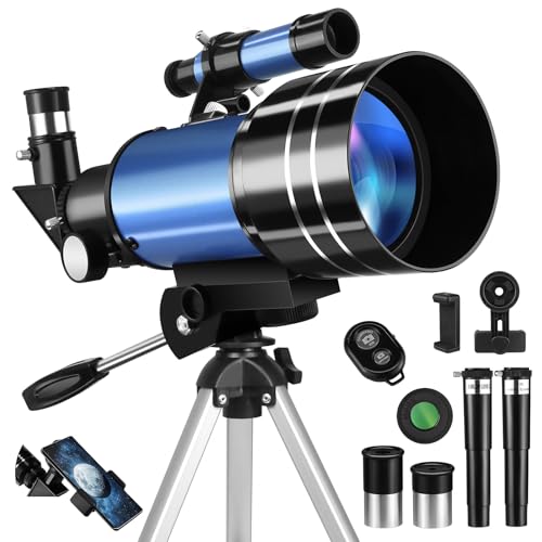 Teleskope für Erwachsene Astronomie, 70/300 Refraktor Teleskop für Kinder, mit Aluminium Stativ Smartphone Adapter und Mondfilter-1
