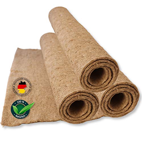 Tamay Nagermatten aus 100% Hanf, 100 x 50cm I Premium Nagerteppich als staubfreie Käfig Bodenbeckung für Kaninchen, Meerscheinchen, Kleintiere – Natürliche Hanfmatte für Nagetiere (2 Stück)