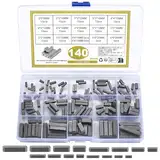 140 Stk Federkeile Sortiment, Passfedern-Sortiment, 3-4-5-6 mm Parallelantriebswellenschlüssel, Federschlüssel, Mitnehmerkeil Satz, Schwungrad Riemenscheibe Kurbelwellen Sortiment Kit