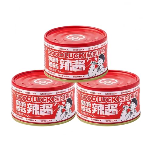 Pilz-Chili, (80 g/Dose) Pilze, authentisches Gewürz, gesunder Dip, Nudeln, Sojasauce, Tisch, köstliches chinesisches Essen 80 g/Dose*3