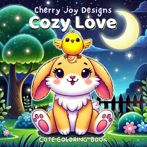 Cozy Love Coloring Book: Adventures of a Bunny, a Chick, and Their Adorable Friends with Easy, Bold Designs for Relaxation for Kids and Adults