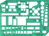 Linex 1263S Möbel-Schablone für Architekten, für Grund- und Aufrissrisszeichnungen, Maßstab 1:50, Tuschenoppen, 230 x 160 mm