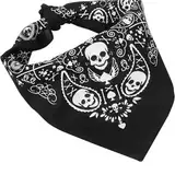 JJiaoLinin Schwarzer Bandana Schal,Bandanas Totenkopf Kopftuch Piraten Neuheit Bandana Totenkopf Bandanas für Herren Damen Kinder Kostüm Zubehör Halloween