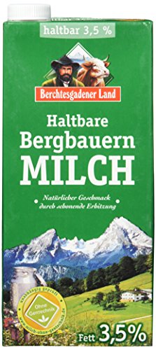 Berchtesgadener Land Haltbare Bergbauern-Milch, 3.5% Fett, 12er Pack (12 x 1 l)