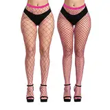EVERSWE Sexy Elastisch Hohe Taille Strumpfhosen Netzstrümpfe Schenkelhohe Strümpfe Strumpfhosen für Damen (Rosa LM, L-XL)