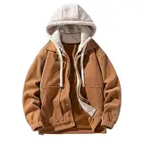 SRZYMJ Wintermantel Herren Dicker Übergangsmantel Wintermantel Parka Übergangsjacke Freizeitjacke Outdoorjacke Xxxl Funktionsjacke Softshelljacke Sweatjacke Steppjacke Wollmantel Kapuzenjacke