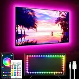 GIPOYENT LED-Leuchten für TV, 7M LED TV-Hintergrundbeleuchtung, für 65-85 Zoll TV, Musik Sync LED TV-Licht mit Bluetooth-Funktion - RGB-Farbwechsel-Lichtstreifen für Heimkino