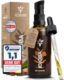 Heldengrün® BIO Jojobaöl [100% NATURREIN] Gesichtsöl - Dermatologisch getestet - Jojobaöl Haare - Kaltgepresst & unraffiniert - Intensivpflege für Gesicht, Körper & Haare