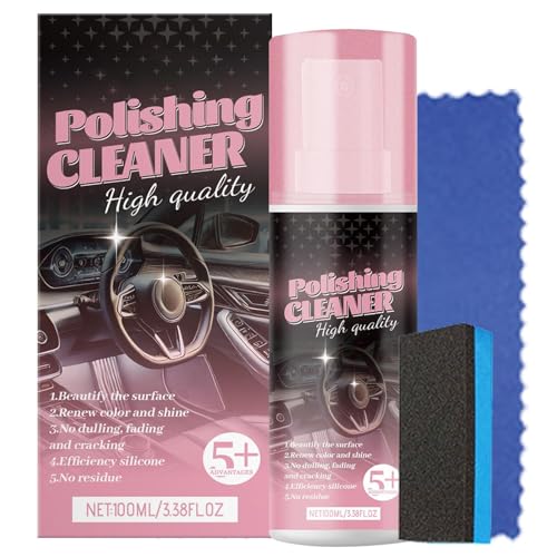 Car Interior Agent, Stain Remover Car, Deep Nourishment Care Interior Maintenance, Vehicle Polish Accessories for Tough Stains and Long Lasting Protection, 1.57x1.57x5.35 in