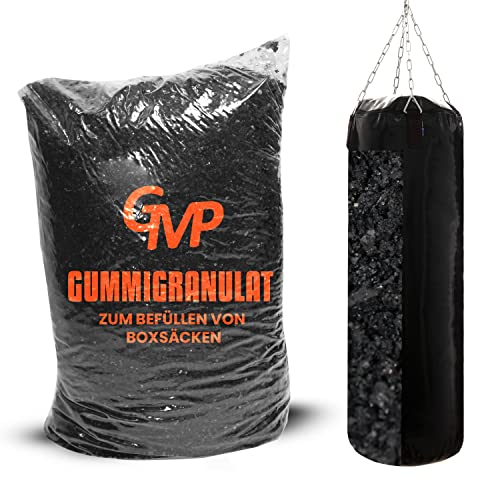 GMP 20 Kg Boxsackfüllung Gummigranulat Füllmaterial für Boxsack Boxbirne Wandschlagkissen Makiwara Maisbirne Boxbirne Schlagbirne Trittsack