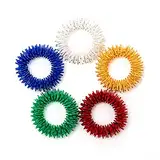 SAVITA Spiky Sensorische Finger Akupressur Ringe Fingermassagering Massageringe Stress Abbauen Therapieknete für Kinder Jugendliche & Erwachsene, 5 helle Farben(5 Pack)