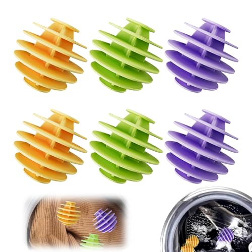 6 Stück Waschbälle Für Daunenjacken, Wäschebälle Für Waschmaschine, Trocknerball, Wäschebälle Gummi, Trocknerbälle Für Wäschetrockner, Waschball Für Waschmaschine, Waschkugeln Reduzieren Falten