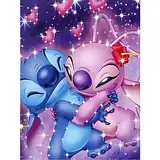 DPHERO Stich Diamant Painting Bilder für Erwachsene Kinder,5D Cartoon Diamond Painting Set,DIY Strass Bilder Anime Tiere Diamant Kunst Kits,Runde Steine Diamant Painting für Zuhause Dekor 30x40 cm