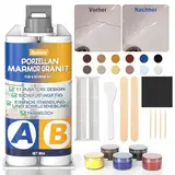 Fliesen Reparaturset Weiß, Quadence Badewannen Reparaturset, Wasserdichtes Auslaufsicheres Keramik Reparatur Set,Spülbecken-Reparaturset für Kratzer Löcher Risse -Farbabstimmung