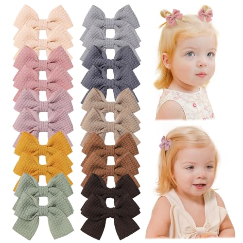 Jollybows 20 Stück Baby Mädchen Haarschleifen, Haarspangen Haarklammern Haarclips Spangen Baby Haarschmuck für Mädchen Kinder Teenager Damen (2 Zoll / 5 cm)