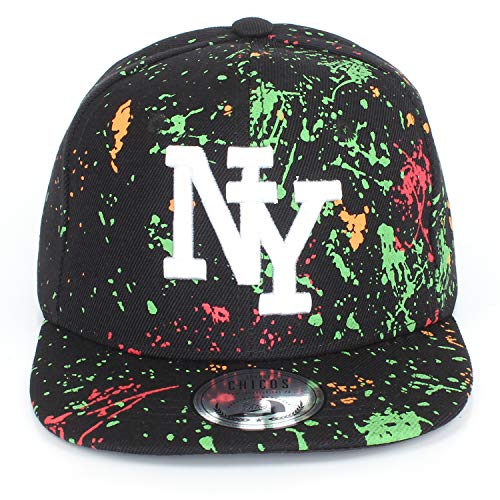 New Boy Girl NY New York süße Unisex Schwester Bruder Kindercap Hai Tiger Adler Prince Kinder Cap Snapback und Mütze 49-56cm Kopfumfang (One Size, NewSplash-Black)