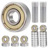 40 Stück 608 ZZ Kugellager Bearing,Kohlenstoffstahl Hochgeschwindigkeits Miniatur Kugellager,Hitzebeständig Kugellager Skateboard Klein,Rillenkugellager für Roller, Inline Skates,(8x22x7) mm