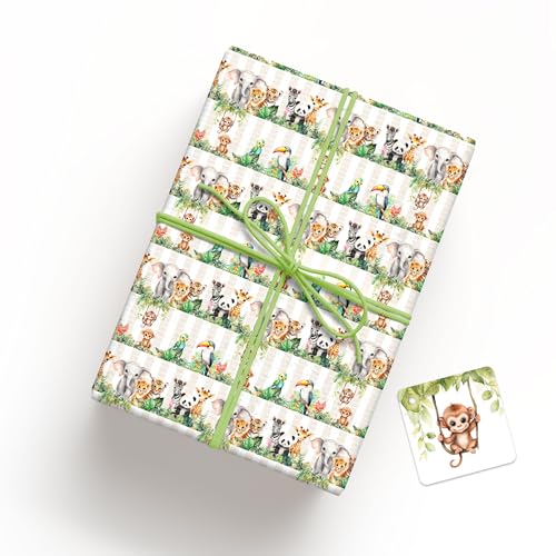 LINA OFFICINE GRAFICHE KREATIVES GESCHENKPAPIER TIERE GROSSES PAKETSIEGEL 2 STÜCK JEDER ART