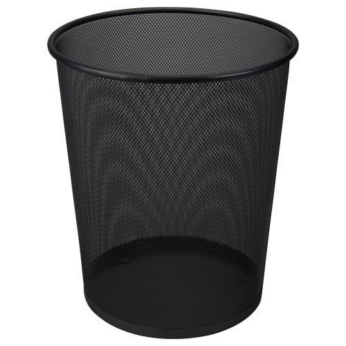 Riyashop Papierkorb 19l Drahtkorb Papiereimer Mülleimer Draht Drahteimer Abfalleimer Rund (Schwarz)
