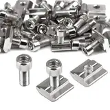 Ziamzra 50 Stück Nutensteine M8 Set 30 Stück T Nut Schiene M8 & 30 Stück Schrauben M8 30-Serie Nut 8 Typ B Schiebemuttern T Nutmuttern Kohlenstoffstahl für Aluprofil Extrusionsschlitz Führungsschiene