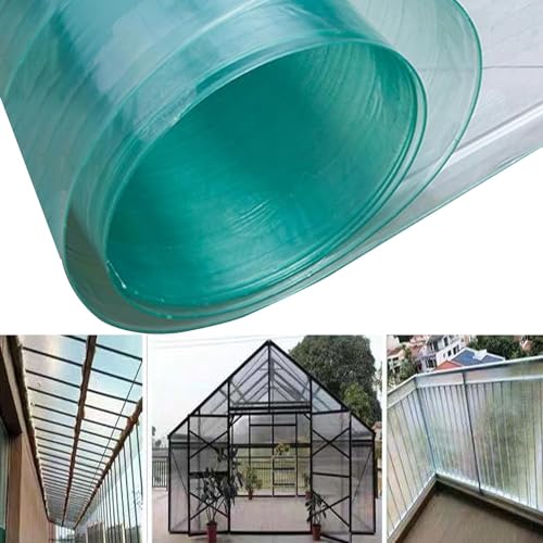 HXRW Polycarbonat-Dachbahn Transparente Isolier-Tagesbeleuchtungs-Glasfaserplatten, for Gewächshaus-Carport, leicht zu biegen und zu schneiden, UV-Schutz Für Garten Landwirtschaft Konstruktion ( Size