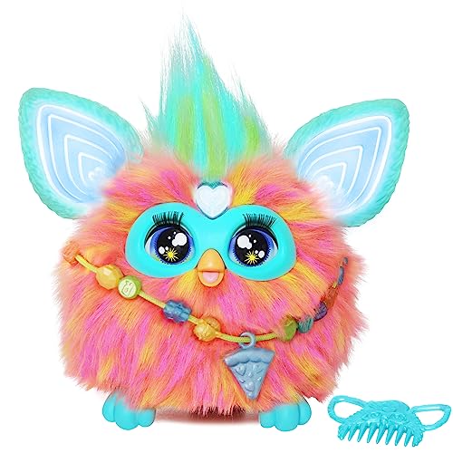 Furby (Orange), 15 Mode-Accessoires, Interaktives Plüschspielzeug für Mädchen und Jungen ab 6 Jahren, durch Stimme aktiviert, Animatronisch, Deutsche Version