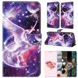 Lederhülle für Samsung Galaxy S23 Ultra Hülle Klappbar Handyhülle Kartenfach Flip Case Stoßfeste Schutzhülle Klapphülle Stand Wallet Cover für Samsung Galaxy S23 Ultra,Einhorn