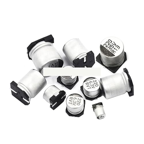 EGPBUABIO 10pcs SMD Electrolytic Capacitor Aluminum 6.3V 10V 16V 25V 35V 50V 1UF 2.2UF 4.7UF 10UF 47UF 100UF 220UF 330UF 470UF 680UF (16V22UF)