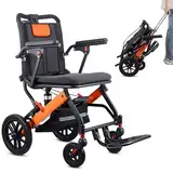 Wisging Ultra-Light Transport-Rollstuhl - Folding tragbarer Rollstuhl mit Handbremse - Trolleys für ältere Flugzeugreisen