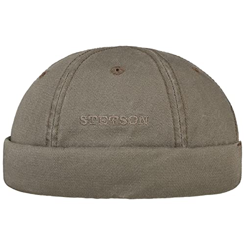 Stetson Ocala Baumwoll Dockercap Herren - Dockermütze aus Baumwolle - Dockercap mit UV-Schutz 40 - Hafenmütze Sommer/Winter - Oliv M (56-57 cm)