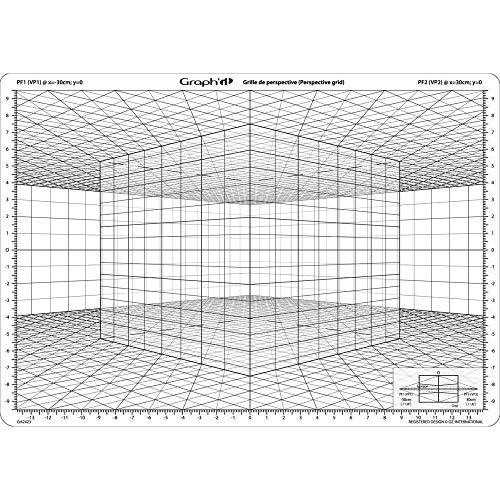 Graph'it Gitter für die Perspektive – Modell D "Würfel in schräger Perspektive"