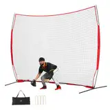 VEVOR Barrikaden-Backstop-Netz, 393 x 140 x 275 cm Ballsport-Absperrnetz, Tragbare Übungsausrüstung mit Tragetasche, Schutzschirm für Baseball-, Softball-, Lacrosse-, Fußball- und Hockeytraining