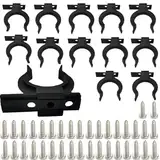 Küchensockel Befestigung Clips, 12 Stück Küche Sockelblende Halterung, Kick Board Clips, Robuste Küchen Kickboard Sockelklammern, Leistenclips Schwarz für Sockelleiste mit 36 Schrauben (30mm )