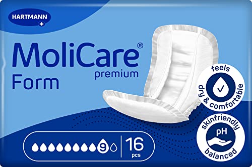 Molicare Premium Form 9 Tropfen, für schwerste Inkontinenz: maximale Sicherheit, extra Auslaufschutz und Diskretion für Frauen und Männer, zu verwenden mit MoliCare Premium Fixpants, 16 Stück