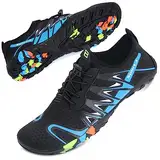 Mabove Strandschuhe Wasserschuhe Herren Schnell Trocknen Surfschuhe Schwimmschuhe Aquaschuhe Badeschuhe Barfussschuhe(Blau SD901,47 EU)