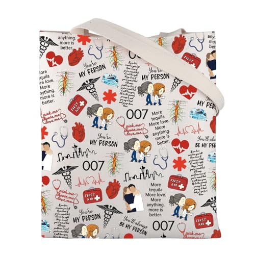 BNQL Greys Tragetasche für Krankenhaus-Arzt, Anatomie, Merchandise-Artikel, TV-Show, Geschenk, Anatomie, Arzt, Geschenke, You're My Person, Einkaufstasche, Tennistrainer-Tragetasche, large