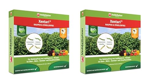 Veddelholzer Xentari® 16 x 2g Raupen & Zünslerfrei gegen Buchsbaumzünsler, Raupen & Schadraupen. Xentari Raupenfrei Buchsbaumzünsler Spritzmittel für Bio Landbau geeignet Nicht Bienengefährlich.