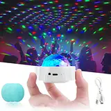 URAQT Mini Discokugel Licht, 3 Farben RGB Mini Discolicht Partylicht USB Wiederaufladbares Sound Aktivierte Discokugel LED Musikgesteuert Bühnenlicht für Alle Partys und Autoinnendekoration